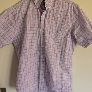 Tailorbyrd Pink and White Plaid Men's Shirt